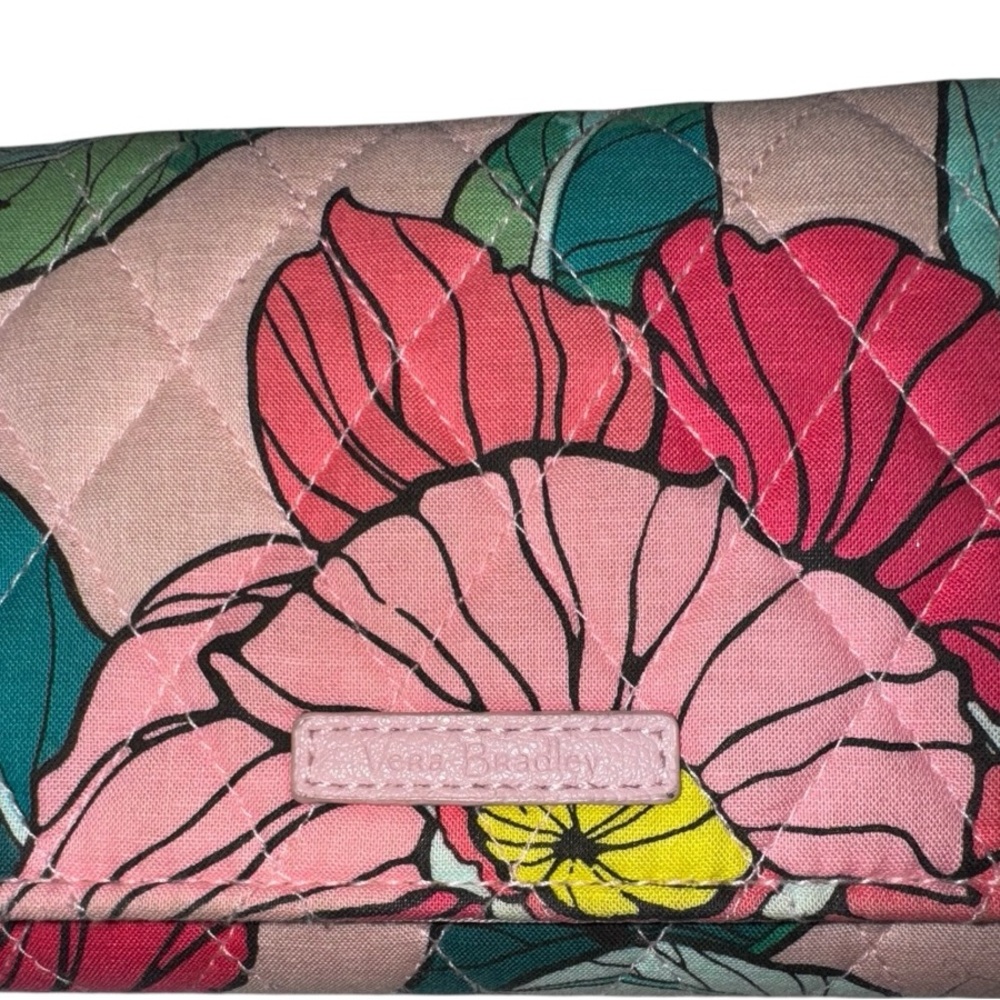 Vera Bradley Wristlet Wallet - Removable Strap + Zip-Around | Pink Floral - Picture 2 of 8